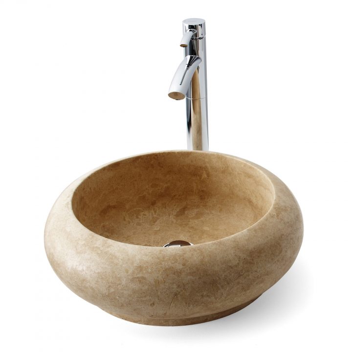 Vasque À Poser Travertin Diam.40.6 Cm Beige / Naturel destiné Meuble Carla Vasque À Poser Travertin Diam.40.6 Cm Beige / Naturel destiné Meuble Carla