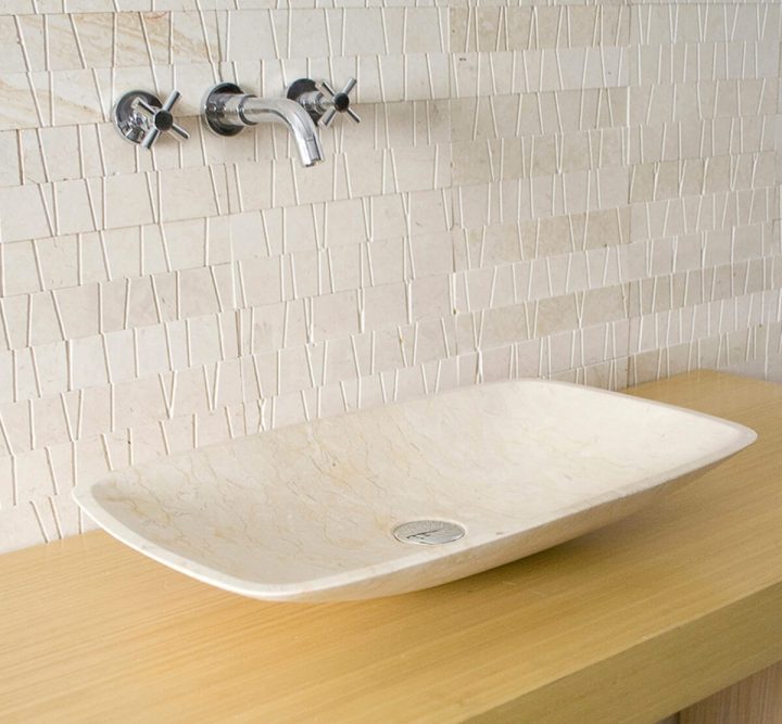 Vasque Rectangulaire En Pierre Naturelle Beige Cosmic – Capri avec Cosmic Salle De Bain