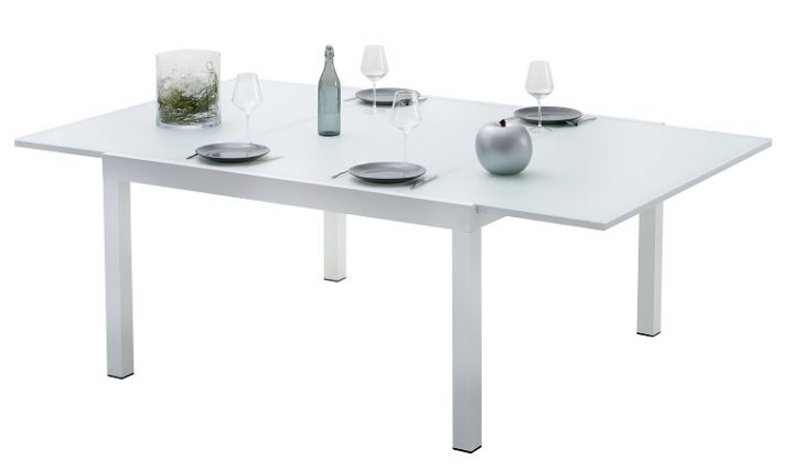 Vente Table De Jardin En Aluminium Blanc Whitestar 8 A 12 pour Table De Jardin Carrée 8 Personnes