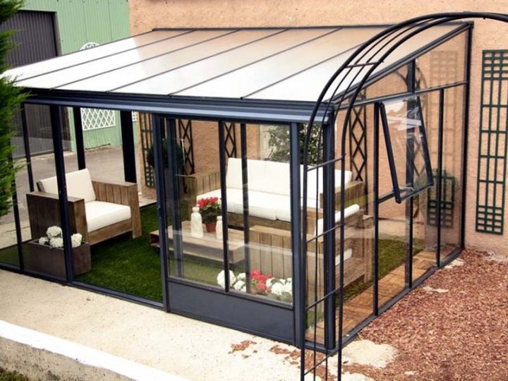 Véranda Ou Jardin D'Hiver Harmonie Profondeur 3,08 M Euro intérieur Serre De Jardin Adossée