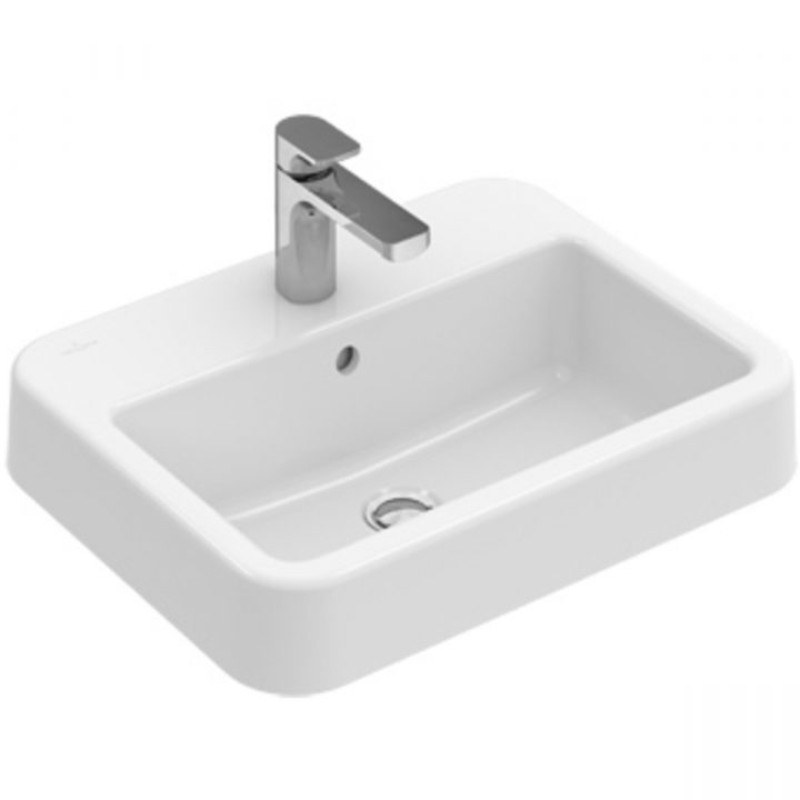Villeroy Et Boch Architectura Lavabo À Encastrer 55X43Cm avec Carrelage Avec Cabochon Villeroy Et Boch