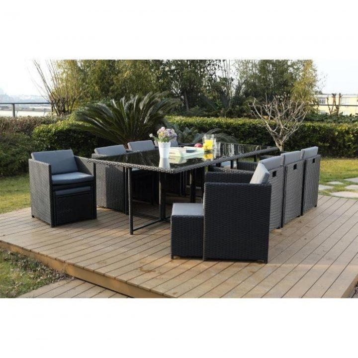 Vito Salon Jardin Noir Encastrable 6 Personnes – Achat concernant Salon De Jardin Resine Pas Cher