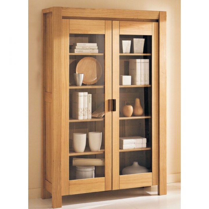 Vitrine 2 Portes Contemporaine Karla – Meubles De Normandie intérieur Meuble De Vitrine