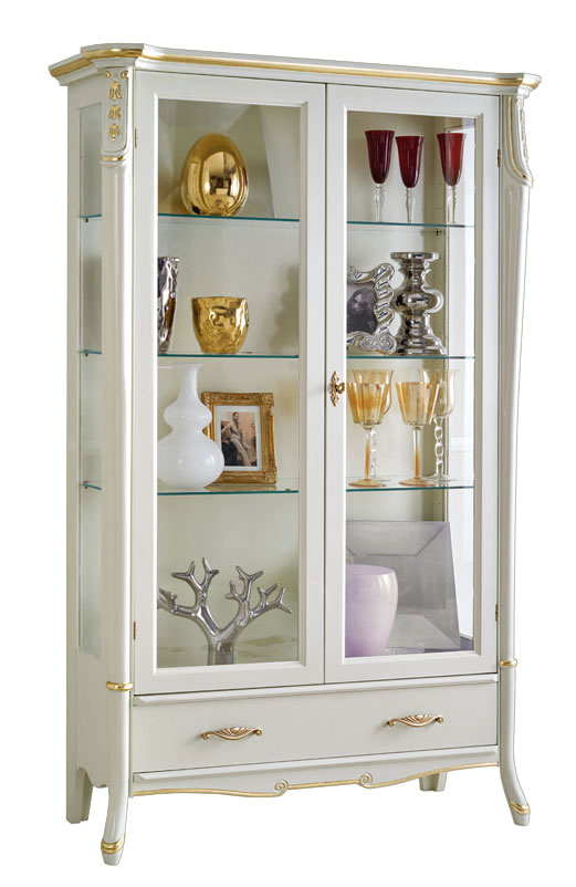Vitrine Blanc Laqué "Beautiful Line" – Lamaisonplus dedans Vitrine De Rangement