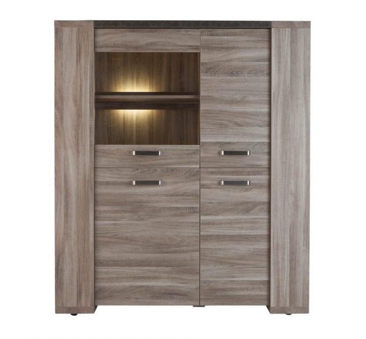 Vitrine Stone Chêne Gris Pas Cher – Vitrine But – Iziva avec Meuble Vitrine But