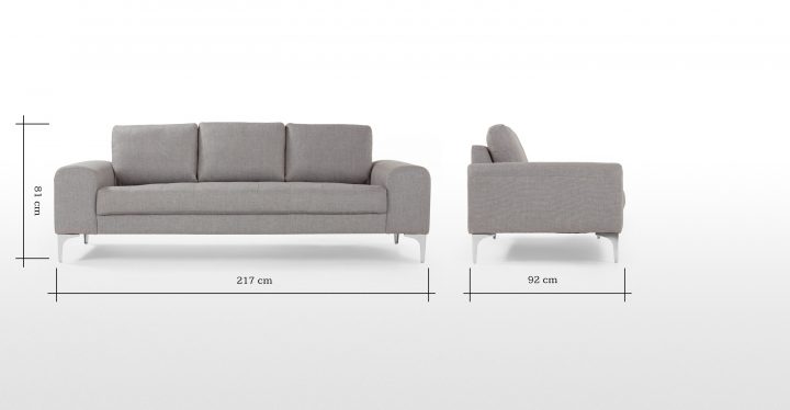 Vittorio 3 Seater Sofa In Pearl Grey | Made avec Sofa 3 Places