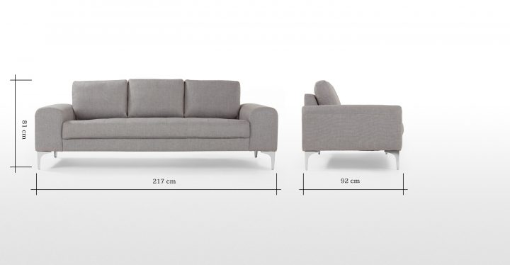 Vittorio 3 Seater Sofa In Pearl Grey | Made avec Sofa 3 Places Vittorio 3 Seater Sofa In Pearl Grey | Made avec Sofa 3 Places