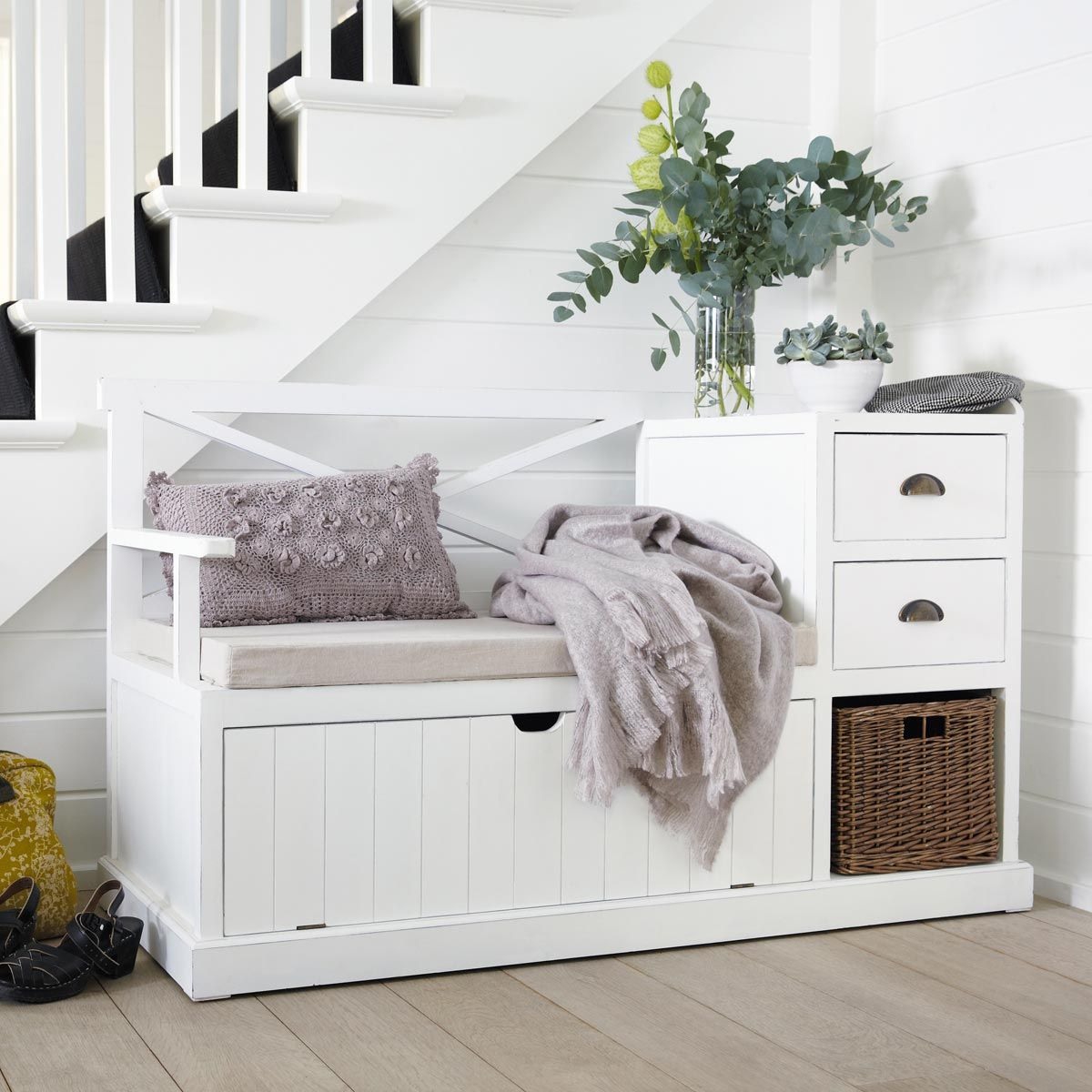 White Hallway Unit | Maisons Du Monde | Home Decor, Home destiné Meuble Pour Une Entrée