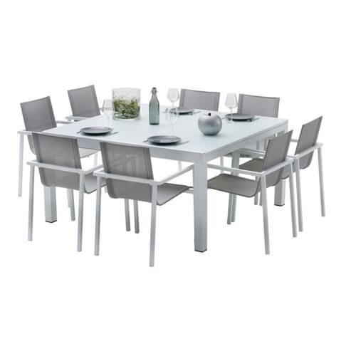 Wilsa – Salon De Jardin Aluminium Carre Whitestar 8 Places dedans Table Et Chaises De Jardin Pas Cher Wilsa – Salon De Jardin Aluminium Carre Whitestar 8 Places dedans Table Et Chaises De Jardin Pas Cher