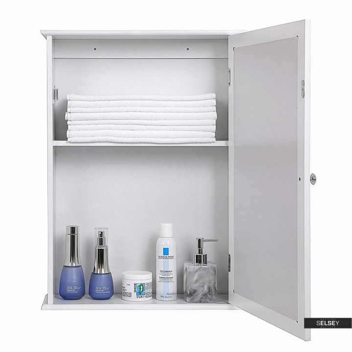 Wlens Armoire Salle De Bain Avec Miroir 41 Cm intérieur Armoir Salle De Bain