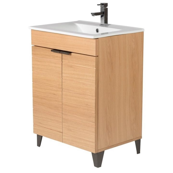 Zago Ensemble Meuble De Salle De Bain Plaqué Chêne 60 Cm dedans Meuble Zago