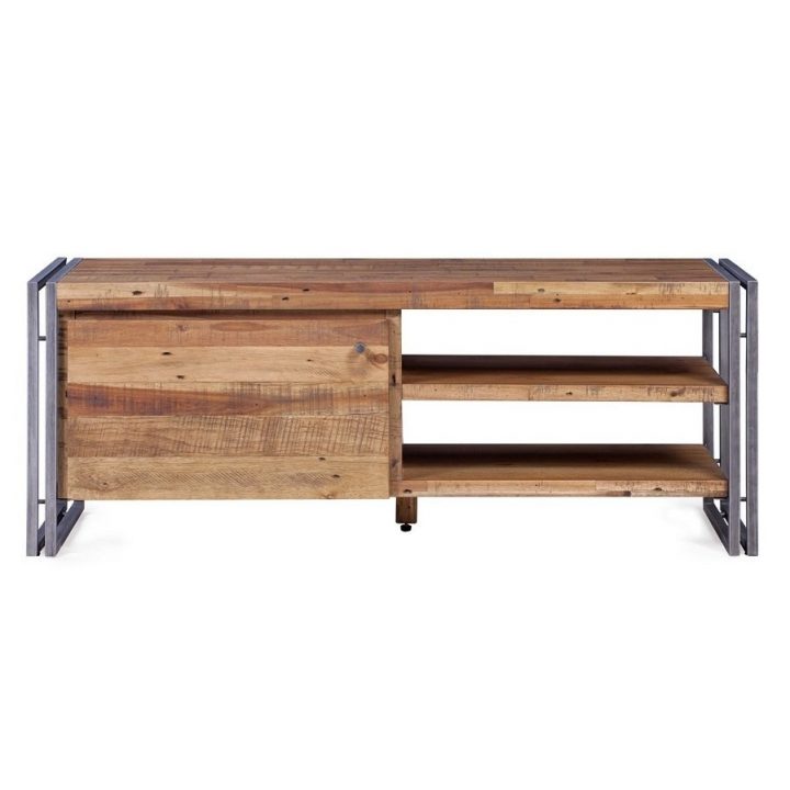 Zago Meuble Tv 130 Cm Bois Et Métal Omega | Von Goodform.ch avec Meuble Zago