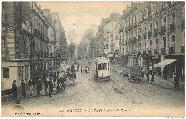 44 – Nantes – Bas De La Route De Rennes 1915 – Tramway dedans La Route Du Meuble Rennes