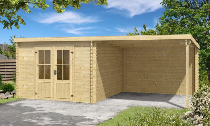 Abri De Jardin Avec Auvent Orlando – 16M² – Madriers 28Mm tout Bricoman Abri De Jardin Abri De Jardin Avec Auvent Orlando – 16M² – Madriers 28Mm tout Bricoman Abri De Jardin