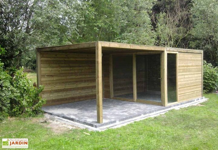 Abri De Jardin Bois Exterior (350X350X230) – Gardival intérieur Abri De Jardin En Bois