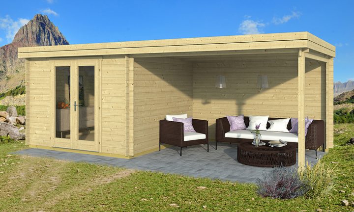 Abri De Jardin Bois Toit Plat Plumeria Avec Auvent avec Cabanon Avec Abris