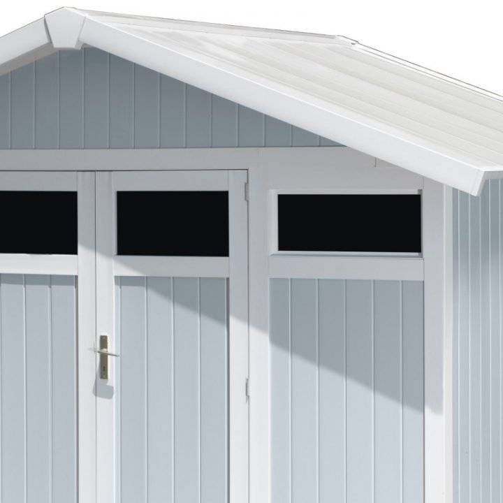 Abri De Jardin En Pvc 7,53M² Utility Blanc Et Gris Bleu serapportantà Abri De Jardin Grosfillex 7 5