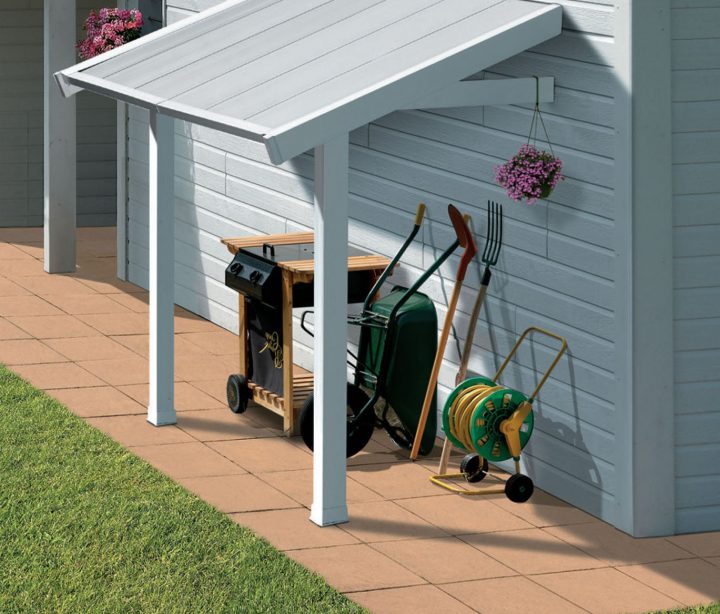 Abri De Jardin En Pvc 7,5M² Deco Gris Clair Et Blanc destiné Abri De Jardin Grosfillex 7 5