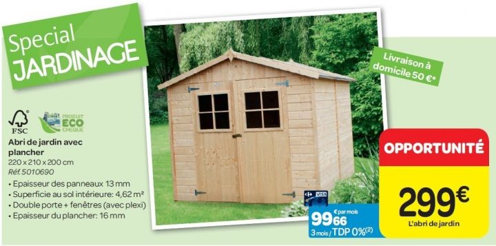 Abri Jardin Bois Promo – Cabanes Abri Jardin concernant Abri De Jardin Leclerc Promo