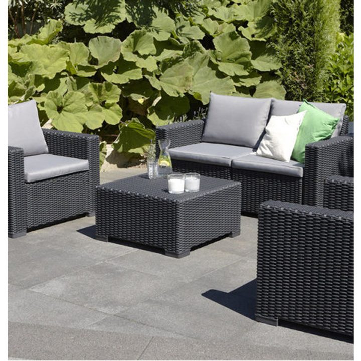 Allibert California Graphite Grey Outdoor Rattan Garden dedans Allibert California