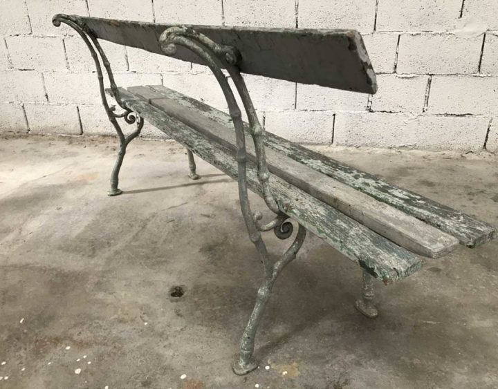 Ancien Banc De Jardin En Bois Et Fonte Patine D'Origine à Banc De Jardin En Fonte Ancien