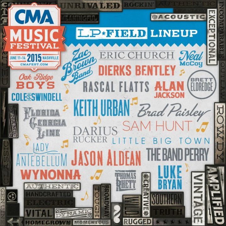 Announced! Cma Fest Chevy Riverfront Stage Line Up | Amy concernant Cma 95