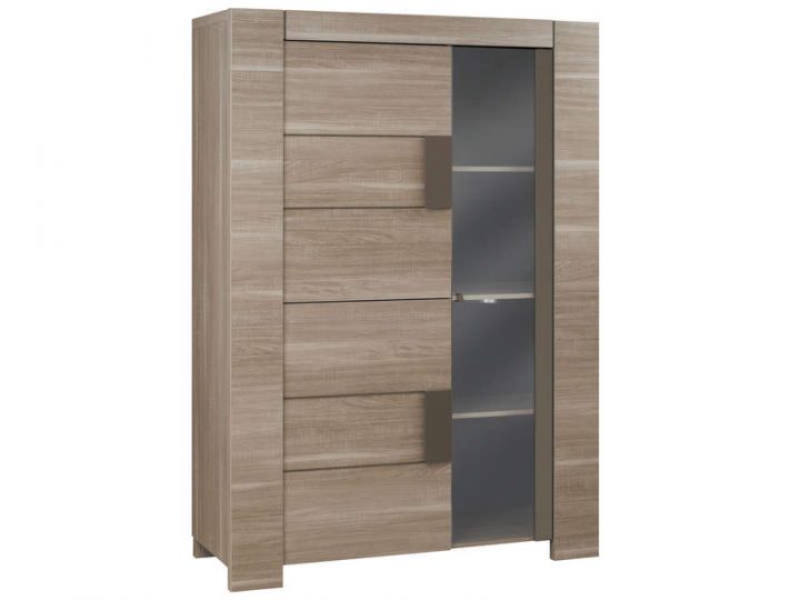 Argentier 2 Portes Atlanta Coloris Chêne Fusain – Vente De intérieur Meuble Vitrine Conforama