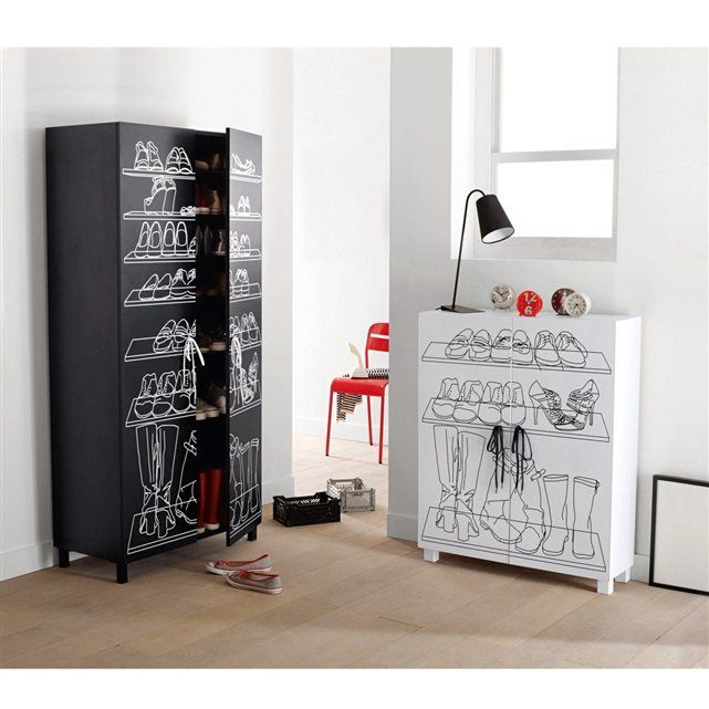 Armoire À Chaussures, Jusqu'À 42 Paires Aderfi La Redoute concernant Armoire A Chaussure