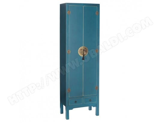 Armoire Lingère 2 Portes, 2 Tiroirs Bleue Meuble Chinois destiné Lingère Meuble