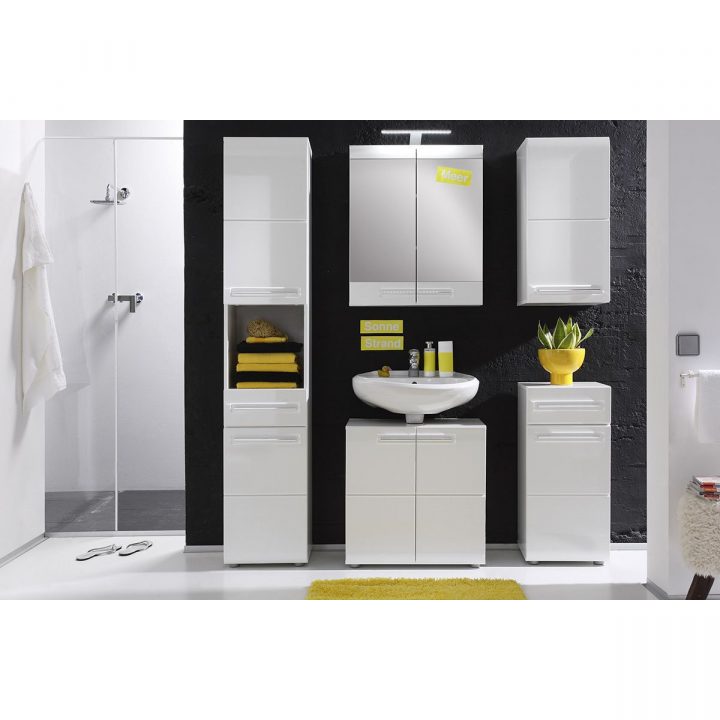 Armoire Murale Pour Salle De Bain 60 Cm Avec Miroir À 2 dedans Armoire Murale Salle De Bain