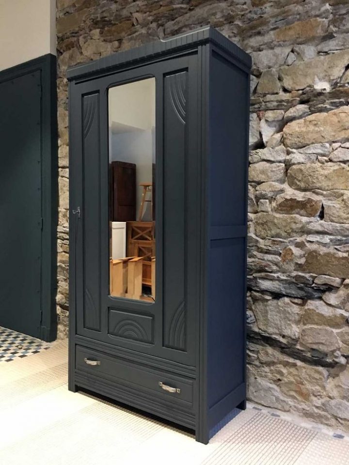 Armoire Parisienne Une Porte Avec Miroir, Bonnetière concernant Lingère Meuble