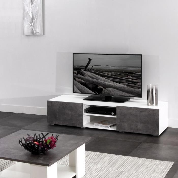 Aucune – Lime Meuble Tv 140 Cm – Blanc Et Decor Beton 316230 destiné Meuble Tv Beton Aucune – Lime Meuble Tv 140 Cm – Blanc Et Decor Beton 316230 destiné Meuble Tv Beton