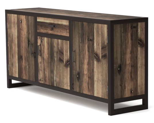 Bahut 3 Portes Koroco De Style Industriel En Bois Et Métal destiné Meubles Industriels Pas Cher Bahut 3 Portes Koroco De Style Industriel En Bois Et Métal destiné Meubles Industriels Pas Cher