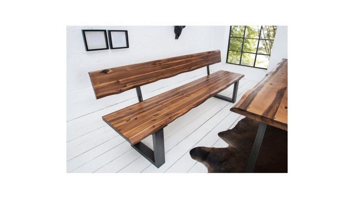 Banc Design Bois Avec Dossier Fabiano 200 Cm, En Bois D tout Banc Avec Dossier Salle À Manger