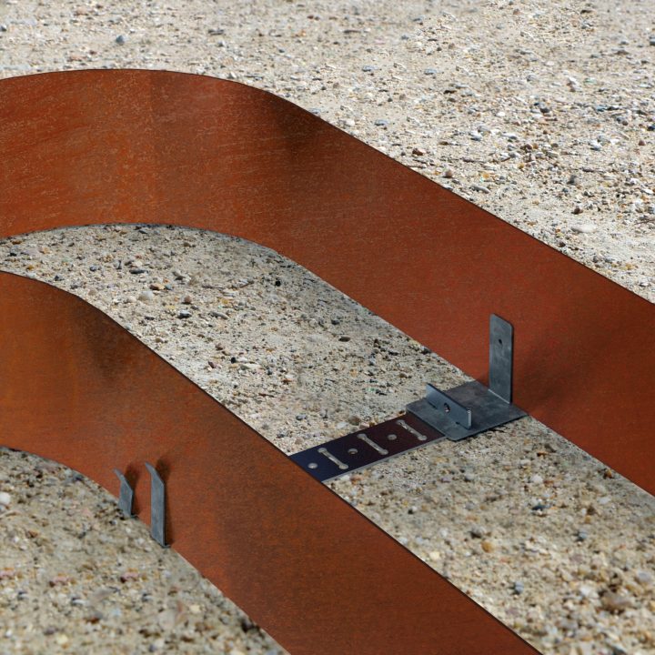 Bordure De Jardin Double Pour Création De "Rivière dedans Bordure Jardin Acier Corten