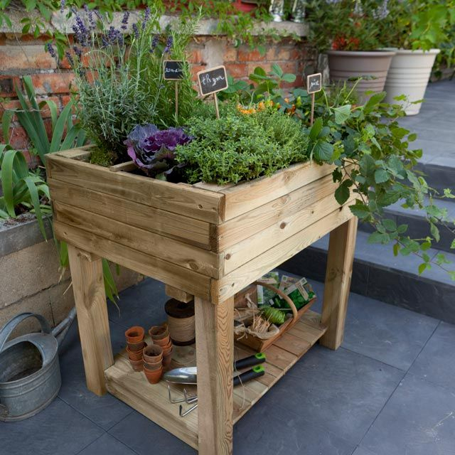 Carré Potager Sur Pieds Forest Style Marta 80 X 60 X H.78 serapportantà