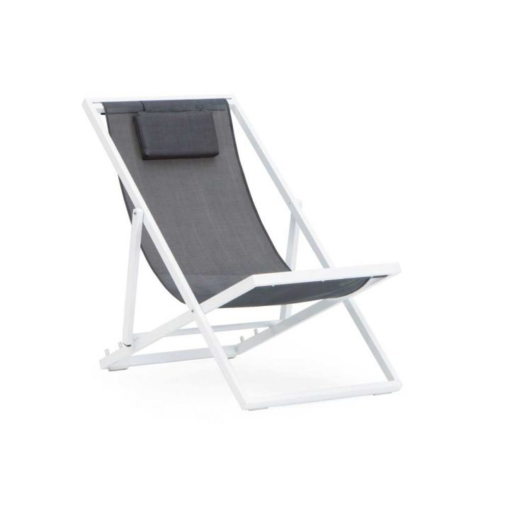 Chaise Longue Pliante Jardin Aluminium Blanc Et Textilene dedans Chaise Longue Jardin Gifi