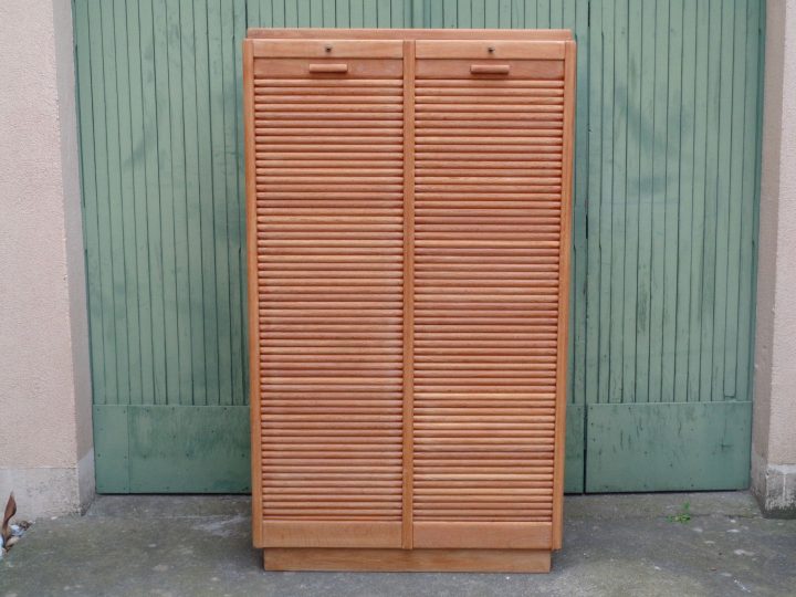 Classeur À Rideaux Double Années 50 Vintage D'Occasion pour Mobilier Industriel Occasion