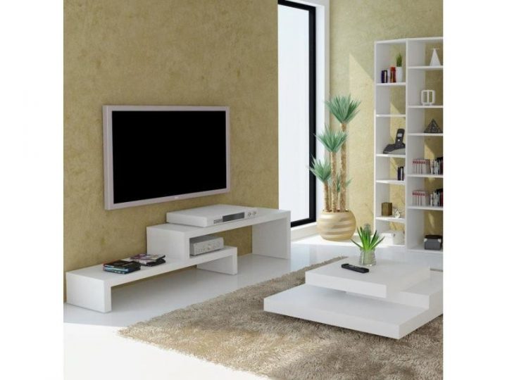 Cliff 120 Meuble Tv Laque Blanc Mat Design 20100834984 tout Meuble Tv Conforama Blanc Laqué
