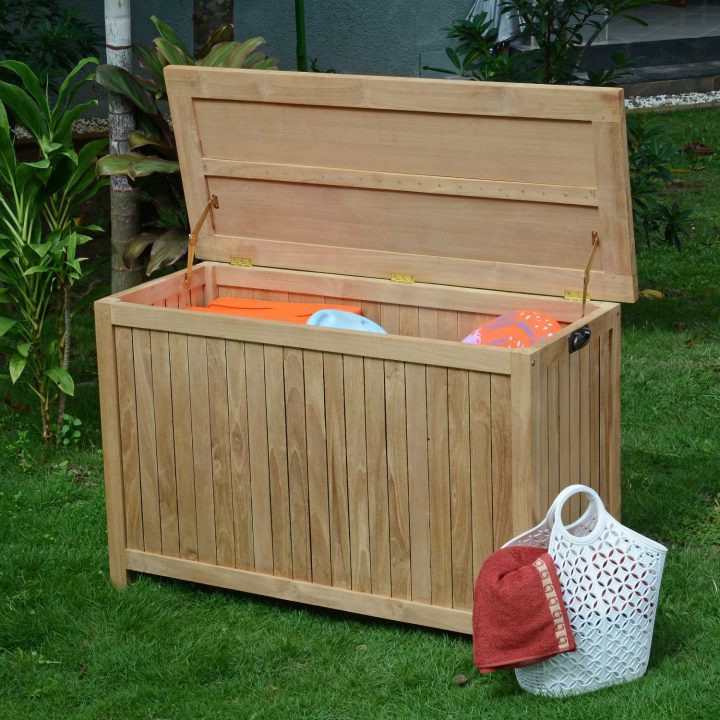 Coffre De Jardin En Teck Ecograde© 120 Cm Aoba encequiconcerne Coffre De Jardin