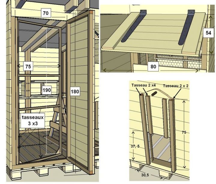 Construction D’un Poulailler En Palettes Modulable- Plan concernant Poulailler En Palette