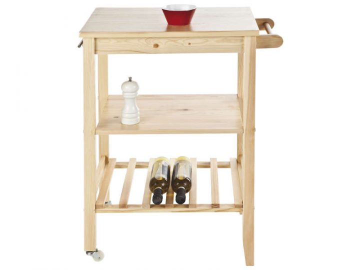 Desserte En Bois Kendo Coloris Bois Clair – Vente De serapportantà Meuble A Micro Onde