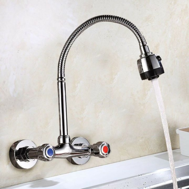 Détails Sur Robinet D'Évier Cuisine Mitigeur Mural De encequiconcerne Comment Changer Pommeau De Douche