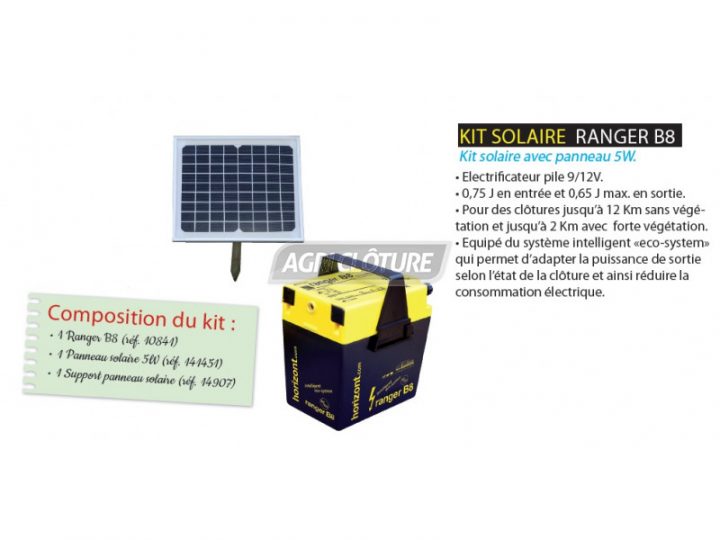 Electrificateur Cloture Solaire Kit Solaire Ranger B8 Horizont pour Cloture Electrique Solaire