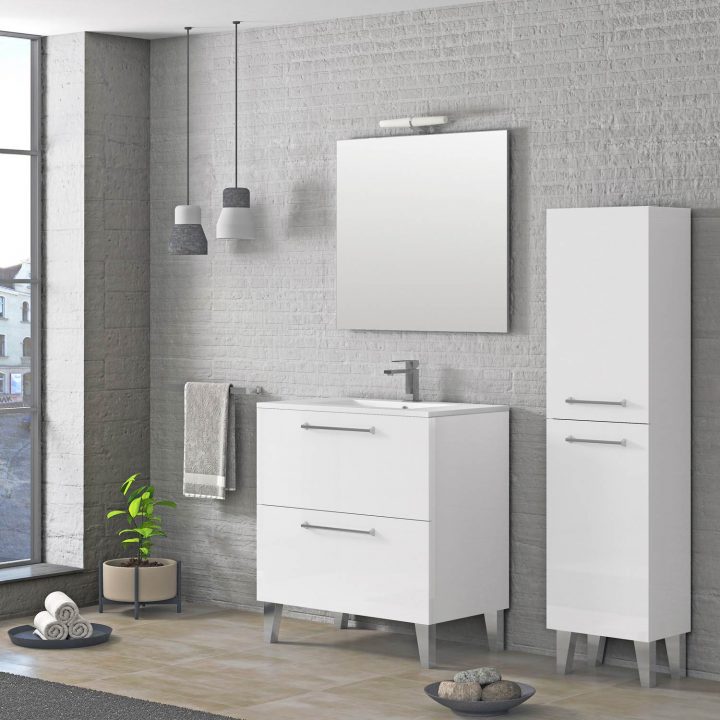 Ensemble De Salle De Bain Deko Meuble Sur Pieds Blanc à Tikamoon – Meuble Salle De Bain Ensemble De Salle De Bain Deko Meuble Sur Pieds Blanc à Tikamoon – Meuble Salle De Bain