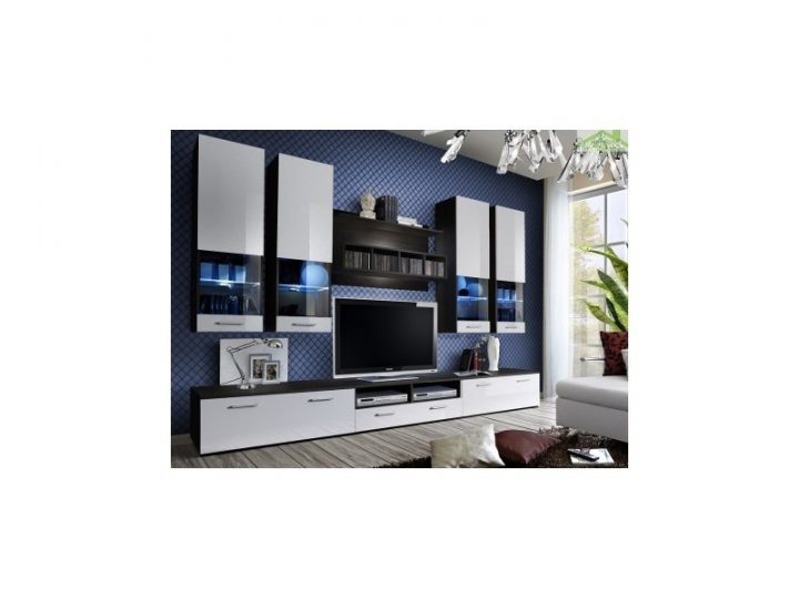 Ensemble Meuble Tv Dorade Avec Led 300X190X45 Cm 20 Emww à Conforama Meubles Tv