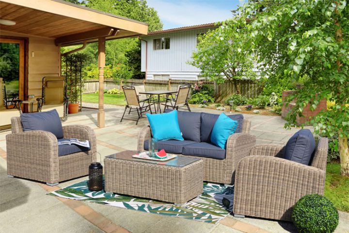 Ensemble Salon De Jardin En Résine Tressée Ronde Osier concernant Salon De Jardin Resine