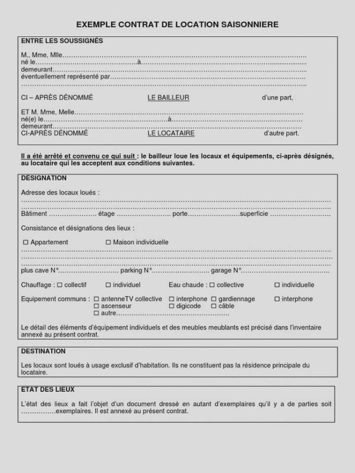 Exemple Bail Meublé Beau Bail De Location Meublé Gratuit dedans Contrat De Bail Meublé