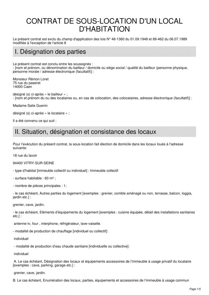 Exemple De Contrat Location Maison Individuelle – Ventana Blog concernant Modele De Contrat De Location Saisonniere Meublée Gratuit