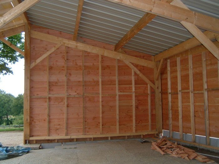 Fantastique Construction D Un Double Garage En Agglos Avec tout Tôle Cintrée Pour Tunnel